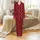Family Matching Holiday Pajamas: Rustic Red & Black Buffalo Plaid Deer Tree Pattern Satin Pajamas Set - 2