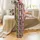 Dog Lover's Playful Paw Print & Stripe Graphic: Hot Pink, Olive Green Canine Sleepwear Design Satin Pajamas Set - 3