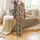 Dog Lover's Playful Paw Print & Stripe Graphic: Hot Pink, Olive Green Canine Sleepwear Design Satin Pajamas Set - 2
