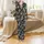 Boston Terrier Mom Pajamas: Vintage Wiggle Butt Graphic with Black Dog Silhouettes & Muted Striped Sun Art Satin Pajamas Set - 2