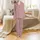 Personalized Bridal Party & Birthday Satin Ensemble: Custom Name Script, Dusty Rose Magnolia & Butterfly Art Satin Pajamas Set - 2