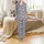 Women's Kingston Muted Lavender Abstract Pebble Linen Pyjama Set Satin Pajamas Set - 2