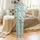 Kids Unisex Dog Lover: Whimsical Dog Pattern Aqua Bamboo Snug-Fit Long Sleeve Pajamas Satin Pajamas Set - 3