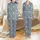 Festive Fans' Whimsical Jolly Geese Ducks Santa Hats Ice Skating Dusty Blue Christmas Pattern Satin Pajamas Set - 1