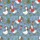 Festive Fans' Whimsical Jolly Geese Ducks Santa Hats Ice Skating Dusty Blue Christmas Pattern Satin Pajamas Set - 4