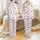 Cat Lovers' Playful Grey Black White Cat Faces Pink Tongues Red Pink Heart Pattern Satin Pajamas Set - 1