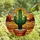 Desert Art Lovers' Stained Glass Saguaro Cactus Mosaic Vivid Green Terracotta Jewel Tone Design Stained Glass Suncatcher - 4