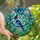 Art Lovers' Tiffany Style Deep Blue Sky Blue Crested Bird Stained Glass Mosaic Scrollwork Stained Glass Suncatcher - 1