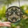 Art Lovers' Intricate Stained Glass Moth Rose Floral Mosaic Deep Charcoal Pink Amber Green Stained Glass Suncatcher - 2