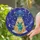 Whimsical Space Cat Lovers' Blue Teal UFO Cat Stained Glass Cosmic Night Sky Mosaic Stained Glass Suncatcher - 2