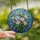 Art Lovers' Intricate Stained Glass Wildflower Bouquet Sapphire Blue Pink Green Mosaic Stained Glass Suncatcher - 2