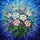 Art Lovers' Intricate Stained Glass Wildflower Bouquet Sapphire Blue Pink Green Mosaic Stained Glass Suncatcher - 7