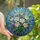 Art Lovers' Intricate Stained Glass Wildflower Bouquet Sapphire Blue Pink Green Mosaic Stained Glass Suncatcher - 1