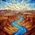 Nature Lover's Tiffany Style Stained Glass Canyon River: Vibrant Blue, Orange, Red Desert Mosaic Stained Glass Suncatcher - 7