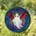 Fantasy Art Collectors' Tiffany Style Jewel Tone Ghost Devil Horns Bat Wings Trident Mystical Swirls Geometric Pattern Stained Glass Suncatcher - 1