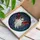 Fantasy Art Collectors' Tiffany Style Jewel Tone Ghost Devil Horns Bat Wings Trident Mystical Swirls Geometric Pattern Stained Glass Suncatcher - 3