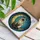 Cat Lovers' Tiffany Style Cream Feline Golden Moon Teal Celestial Stained Glass Art Stained Glass Suncatcher - 3