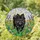 Pomeranian Lovers' Glowing Tiffany Stained Glass Black Pomeranian & Floral Mosaic Stained Glass Suncatcher - 1