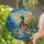 Nature Lovers' Intricate Stained Glass Mallard Duck Duckling Jewel Tones Water Lilies Stained Glass Suncatcher - 2