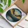 Wildlife Art Enthusiasts' Exquisite Tiffany Stained Glass Osprey, Jewel-Toned Mountain Lake Pine Forest Golden Sky Stained Glass Suncatcher - 3