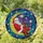 Festive Folks' Golden Red Stained Glass Santa Crescent Moon Star Mosaic Design Stained Glass Suncatcher - 1