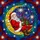Festive Folks' Golden Red Stained Glass Santa Crescent Moon Star Mosaic Design Stained Glass Suncatcher - 5