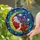Festive Folks' Golden Red Stained Glass Santa Crescent Moon Star Mosaic Design Stained Glass Suncatcher - 2