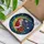 Festive Folks' Golden Red Stained Glass Santa Crescent Moon Star Mosaic Design Stained Glass Suncatcher - 3