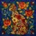 Feline Art Enthusiasts' Tiffany Stained Glass Cat Floral Rose Mosaic Indigo Teal Jewel Tones Stained Glass Suncatcher - 5