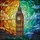 London Lovers' Majestic Big Ben Stained Glass Mosaic | Tiffany-Style Jewel Tones, Golden Amber & Emerald Sky Stained Glass Suncatcher - 5