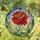 Floral Art Lovers' Tiffany Stained Glass Peony Rose Crimson Emerald Gold Mosaic Stained Glass Suncatcher - gqgS78I_dE