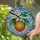 Art Lovers' Vibrant Stained Glass Citrus Orb Emerald Teal Leaves, Tiffany Style Radiant Mosaic Design Stained Glass Suncatcher - 2