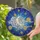 Dreamy Aesthetic Fans' Intricate Stained Glass Moon Stars Cosmic Blue Yellow Pattern Stained Glass Suncatcher - 2