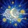 Dreamy Aesthetic Fans' Intricate Stained Glass Moon Stars Cosmic Blue Yellow Pattern Stained Glass Suncatcher - 5