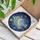 Dreamy Aesthetic Fans' Intricate Stained Glass Moon Stars Cosmic Blue Yellow Pattern Stained Glass Suncatcher - 3