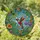 Nature Lovers' Vibrant Jewel Tone Hummingbird Stained Glass Tropical Blossom Mosaic Stained Glass Suncatcher - 1
