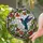 Nature Lovers' Vibrant Tiffany Stained Glass Hummingbird Floral Jewel Tone Mosaic Stained Glass Suncatcher - 2