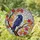 Nature & Art Lovers' Edge-to-Edge Tiffany Stained Glass Raven Autumn Maple Leaves Deep Blue Purple Orange Stained Glass Suncatcher - 1