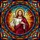Spiritual Art Enthusiasts' Tiffany Style Jesus Christ Blessing Radiant Mosaic Golden Halo Amber Blue Stained Glass Suncatcher - 5