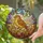 Nature Lovers' Intricate Golden Amber Stained Glass Bird & Lush Foliage Design Stained Glass Suncatcher - 2