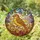 Nature Lovers' Intricate Golden Amber Stained Glass Bird & Lush Foliage Design Stained Glass Suncatcher - 1
