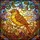 Nature Lovers' Intricate Golden Amber Stained Glass Bird & Lush Foliage Design Stained Glass Suncatcher - 5