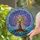 Art Lovers' Vibrant Tiffany Stained Glass Tree of Life Jewel Tone Blue Purple Pink Mosaic Stained Glass Suncatcher - 2
