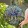Art Lovers' Vibrant Tiffany Style Stained Glass Hydrangea Bouquet Jewel Tone Blue Purple Teal Amber Yellow Mosaic Stained Glass Suncatcher - 2