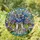 Art Lovers' Vibrant Tiffany Style Stained Glass Hydrangea Bouquet Jewel Tone Blue Purple Teal Amber Yellow Mosaic Stained Glass Suncatcher - 1