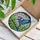 Nature Lovers' Jewel Tone Stained Glass Blue Jay Emerald Leaves Swirling Sky Mosaic Stained Glass Suncatcher - 3