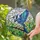 Nature Lovers' Jewel Tone Stained Glass Blue Jay Emerald Leaves Swirling Sky Mosaic Stained Glass Suncatcher - 2