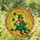 St. Patrick's Day Celebrators Jovial Leprechaun Moon Shamrocks Stained Glass Art, Emerald Gold Amber Jewel Tones Stained Glass Suncatcher - 1