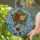 Stained Glass Art Lovers' Intricate Ruby Red Poinsettia Holly Rustic Star Winter Foliage Pattern Stained Glass Suncatcher - 2