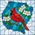 Nature Lovers' Edge-to-Edge Stained Glass Red Cardinal Dogwood Flowers Blue Sky Mosaic Stained Glass Suncatcher - 5